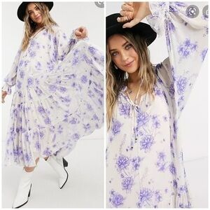Free People light purple floral maxi dress